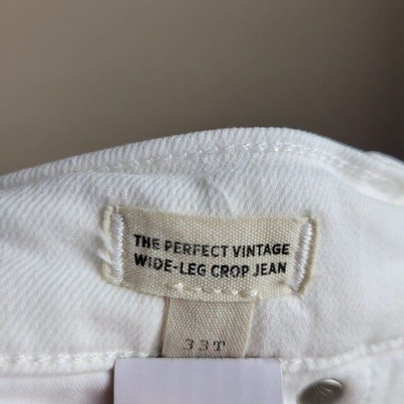 Madewell Size 33T The Tall Perfect Vintage Wide-Leg Crop Jean High Rise White - Picture 12 of 12